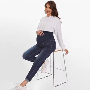 Pantalon femme enceinte décontracté maternité <span class=keywords><strong>jean</strong></span> sur le ventre maigre extensible Denim pantalon confortable mince <span class=keywords><strong>grossesse</strong></span> pantalons longs - Product Image 4