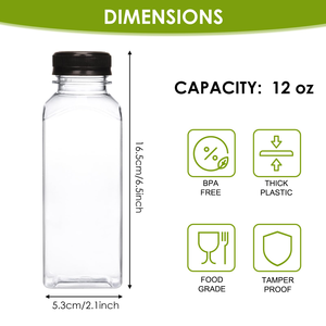 300Ml Practical Transparent PET Plastic Food Grade Bottles for Juice Beverage Packaging With Screw Cap - Product Image 4