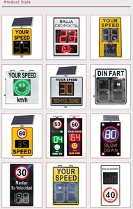 لافتة سرعة رادارية مخصصة تعمل بالطاقة الشمسية من كوزين، بشاشة LED ثنائية اللون تعرض أرقام من 10 إلى 99 مع وجه باك ووجه مبتسم - Product Image 3