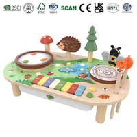 Jouet éducatif en bois pour enfants, thème Forêt Océan Espace, avec station musicale, effets lumineux et musique d'ambiance, lumière et chansons intégrées, vente en gros