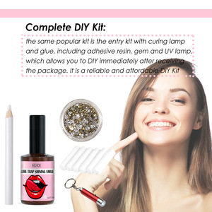 Kit professionnel de pierres précieuses <span class=keywords><strong>pour</strong></span> le maquillage <span class=keywords><strong>dentaire</strong></span> DIY, avec lampe de polymérisation et <span class=keywords><strong>colle</strong></span>, qualité alimentaire, adapté à un usage domestique - Product Image 2
