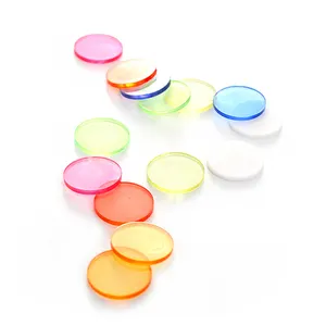 Jeton de jeu en acrylique coloré, disque en plastique, pour pièces de jeu de société, de couleur 10 pouces