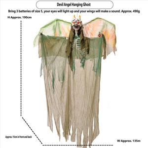 Decorazione per Parchi a Tema, Atmosfera Horror per le Feste, Demone Elettrico con Ali Svolazzanti, Angelo Luminoso, Grande Fantasma Sospeso per Halloween - Product Image 2