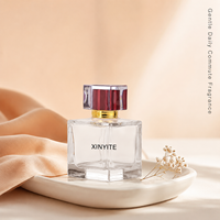 Flacons de parfum de luxe carrés en verre épais 30ml 50ml 100ml, transparents avec capuchon facetté, vides et rechargeables, pour vaporisateur de parfum