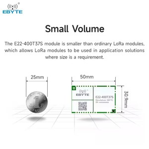 โมดูลพอร์ตอนุกรมไร้สาย Ebyte ODM E22-400T37S SX1262 433/470MHz 5W TTL 37dBm ของชิป RF สำหรับเครือข่าย LoRa Wireless Module - Product Image 3