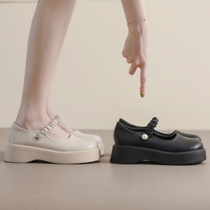 รองเท้าผู้หญิงส้นเตี้ยสไตล์ฝรั่งเศส Mary Jane รองเท้าอ๊อกซฟอร์ดใหม่ - Product Image 1