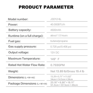 Instant Gas Water Heater <b>Portable</b> Water Heater Constant Temperature <b>Portable</b> <b>Shower</b> Tankless Heat Pump Gas Water Heater Outdoor - Product Image 4