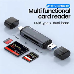 ตัวอ่านการ์ดหน่วยความจำ 3 in 1 แบบ 8 พิน USBC หัวต่อคู่ 3 ช่อง SD TF PD OTG สำหรับ iPhone iPad กล้องติดรถ Android - Product Image 3