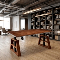 Pieds de bureau électrique en forme de A de style médiéval, silencieux, en bois massif, intelligents, trapézoïdaux, pour bureau, salon ou gaming