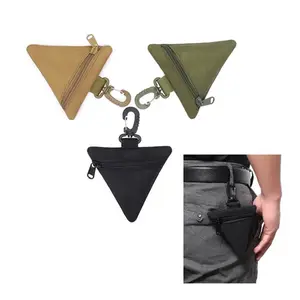 Mydays Outdoor Triangle Portable EDC Mini Coin Purse Tactical Waist Wallet Key Case Pouch for Hunting Camping