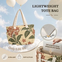 Sac de courses rembourré Cloud Lagoon Bloom promotionnel avec impression par transfert thermique pour les marchés et les courses