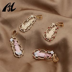 Colgante Religioso <span class=keywords><strong>de</strong></span> la <span class=keywords><strong>Virgen</strong></span> <span class=keywords><strong>de</strong></span> <span class=keywords><strong>Guadalupe</strong></span>, Chapado en Oro <span class=keywords><strong>de</strong></span> 18K sobre Cobre con Diamante, Amuleto <span class=keywords><strong>de</strong></span> la Suerte - Product Image 2