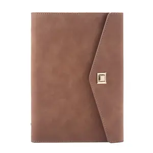 Luxury 3 fold lay flat notebook A5 artificial leather stationery thread recycle paper high quality loose leaf journal