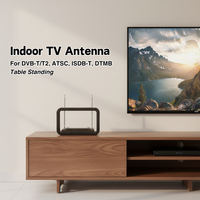 Antop Moderne Schleifenantenne mit Hasenohren für Innenräume, Ausziehbare Dipolen 4K 1080P VHF UHF Tisch-/Wandmontage Digitale HDTV-Antenne aus Kunststoff