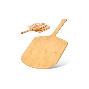 Pala per <span class=keywords><strong>Pizza</strong></span> <span class=keywords><strong>in</strong></span> Bambù Naturale Personalizzata con Incisione per Segnalazione delle Dimensioni, Manico Lungo per Trasferimento e Cottura di <span class=keywords><strong>Pizza</strong></span> Fatta <span class=keywords><strong>in</strong></span> Casa - Product Image 2