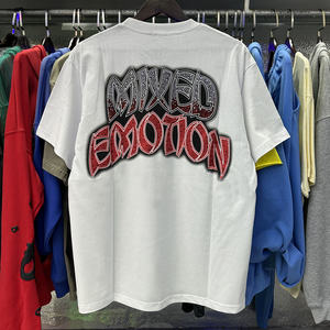 Nouveauté T-shirt à manches courtes en coton tendance de haute qualité MIXED EMOTIONS à imprimé rétro, lettres, tendance streetwear, décontracté, hip-hop pour hommes - Product Image 5