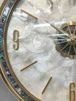 Jam Dinding Pendulum Hijau Mewah, Gaya Eropa Vintage, Jam Dinding Hiasan Klasik dengan Mutiara Alami