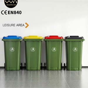 <span class=keywords><strong>Poubelle</strong></span> industrielle extérieure 100L en plastique avec roues pour déchets, compost et recyclage, grande capacité, pour objets tranchants - Product Image 1