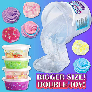 Huge Glassy Clear Slime Bucket Toy for Kids, Premade Big Crystal Slime Pack Gift With 29 Sets Add-ins Jumbo Slime <b>Kit</b> for Party - Product Image 2