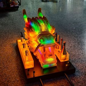 Champagne Stand Bridge 12-Bottle Wine Rack Glowing Foam Dragon Atmospheric Wine Dispenser Bridge Electric Single Color <b>Light</b> - Product Image 3