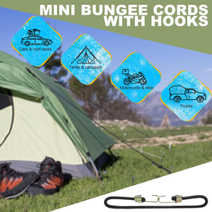 Mini cordons élastiques avec crochets sangles élastiques en caoutchouc polyvalentes pour tentes à bagages sécurisées bâches vélos - Product Image 5
