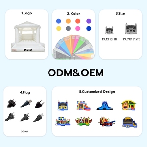 Custom Size <b>Inflatable</b> <b>Bouncer</b> House Includes Repair Kits White Jumping Bouncy Castle for Party Wedding - Product Image 4