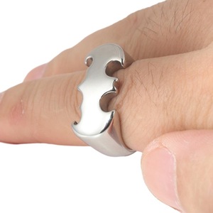 yunnique Bat Shape Stainless Steel <b>Ring</b> Men's Fashion Jewelry Geometric Design Gift Accessory - Product Image 3