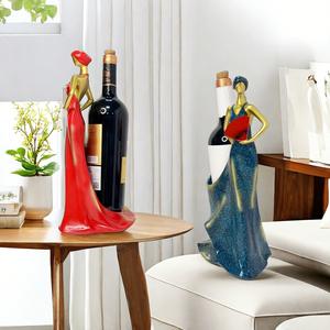 Porte-bouteilles de vin en résine époxy, décoration de bureau, décoration de la maison, artisanat, style européen simple et élégant pour femmes - Product Image 4