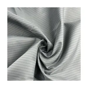 JEJOR supplier lightweight 5mm stripe polyester conductive twill antistatic esd cotton fabric for lab coat