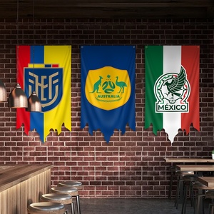 Tapisserie murale d'équipe avec drapeaux périmétriques, mettant en vedette les logos/designs du Canada, du Brésil et d'Argentine, 70x130cm - Product Image 2