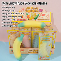Jouet anti-stress souple et croustillant 14 cm, Squishies fruits et légumes à coque craquelée, pour soulager le stress : Carotte, Concombre, Maïs, Banane