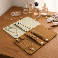 Estuche Enrollable para Joyas de Viaje para Mujer RR, Bolsas de Joyería Portátiles de Microfibra Premium, Bolsa de Regalo para Joyas para Aretes, Anillos y Collares