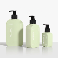 Bouteille carrée en PE rose nude de qualité supérieure OEM/ODM avec bouchon à clapet pour emballage de produits de soin personnel (shampoing, gel douche, lotion)