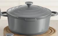 Ensemble de casseroles de 24 cm, casserole antiadhésive en aluminium moulé sous pression émaillé, casseroles et poêles multifonctions, faitout néerlandais