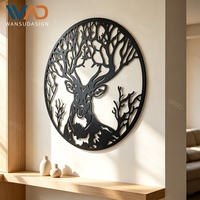 Conjunto de Arte Mural de Flores Metálicas Modernas, Silueta Botánica Floral Cortada con Láser, Panel Decorativo Colgante para Comedor