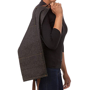 KEFEI Denim Bistro Café <span class=keywords><strong>Tablier</strong></span> Coton <span class=keywords><strong>Professionnel</strong></span> Demi <span class=keywords><strong>Tablier</strong></span> de Cuisine Durable Taille <span class=keywords><strong>Tablier</strong></span> de Service - Product Image 5