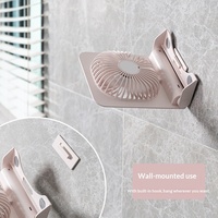 Ventilateur de bureau avec écran LCD HD, 3 vitesses, support réglable, fixation murale et ventouse, 3-en-1, rechargeable USB, vente en gros OEM, 3 couleurs