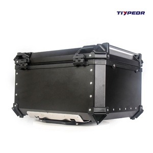 TIYPEOR <span class=keywords><strong>80L</strong></span> Noir Nouveau Coffre de Moto en Alliage d'Aluminium Boîte de Rangement pour Bagages Support d'Installation Rétrofit/Mise à Niveau - Product Image 5