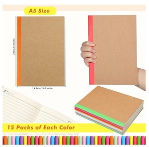 Quaderni di composizione A5 quaderni di diari colorati quaderni con copertina morbida a righe blocco note vuoto per studenti delle scuole - Product Image 5