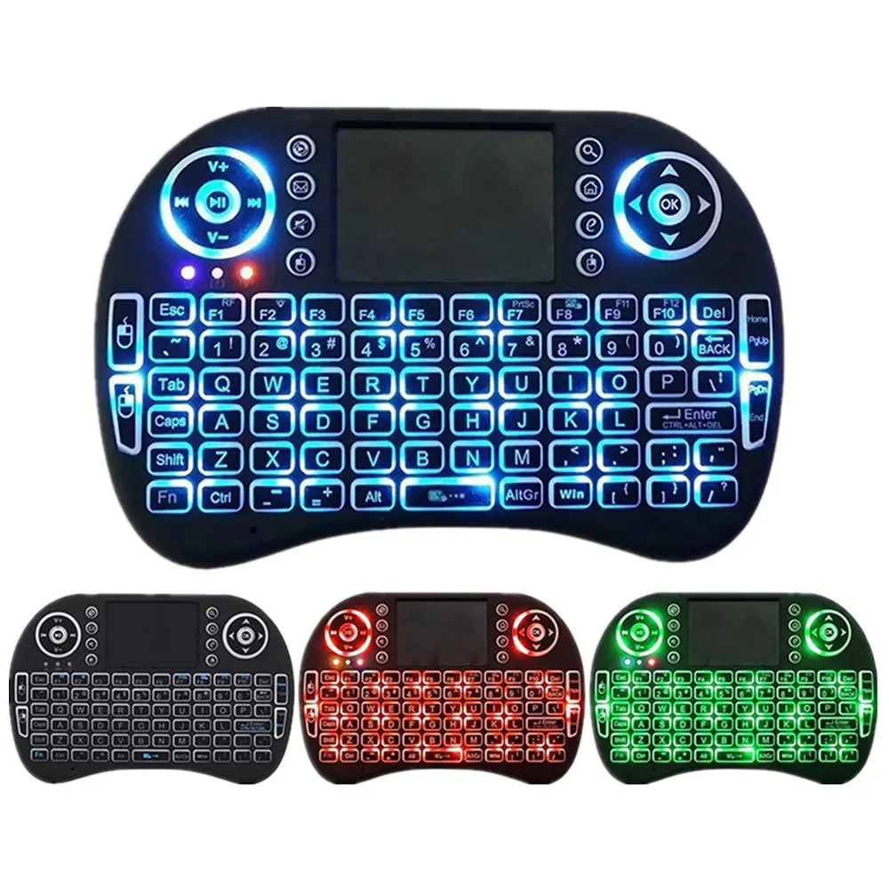 Atacado retroiluminado 2.4g sem fio i8 pro mini teclado para android smart tv caixa