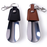Porte-clés à double usage en cuir, métal, acier inoxydable, corne de chaussure, nouveau design