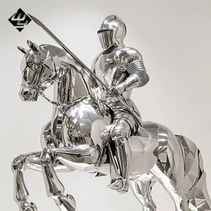 Декоративная статуя в индивидуальном стиле, парковое украшение, скульптура рыцаря из нержавеющей стали на заказ, любой размер - Product Image 6