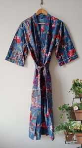 Tamaño libre pájaro diseño algodón Kimono bata de baño ropa de baño vestido de noche vestido de talla grande invierno verano Otoño Invierno - Product Image 6