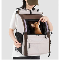 Sac à dos de transport multifonctionnel pour animaux de compagnie avec support en forme de L, porte avant entièrement ouvrable, base robuste, sac à dos de voyage pour petits animaux