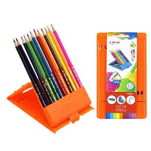 Yalong, gran oferta, juego de lápices de colores, 12 colores, lápices de dibujo artístico, lápices de colores en caja de plástico, suministros de papelería