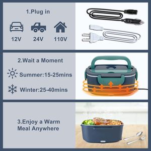 1.8L Electric Lunchbox Portable Food Warmer Heated Electric <b>Lunch</b> Box for Car and Home 220v - Product Image 6