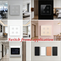 Cadre de commutateur USB en PVC usiné CNC sur mesure avec panneau en verre LED intelligent pour maison connectée, type US/UK, pour appartement