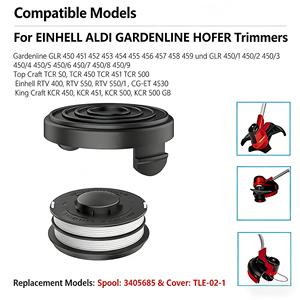 <b>Lawn</b> <b>Mower</b> Parts 3405685 Replacement Trimmer Line Spool 1.6mm/32FT Spool Cover Cap TLE-02-1 for Einhell GC-ET 4530 RTV TCR GLR - Product Image 4