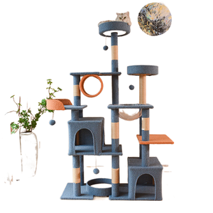 Hot Sales <b>Cat</b> Tree Enclosure with Food Station All-in-one Indoor <b>Cat</b> Furniture with Large Platform and Condo - Product Image 1