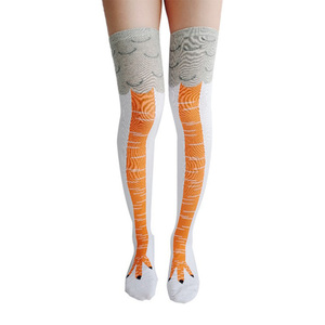 En Stock al por mayor divertido <span class=keywords><strong>pollo</strong></span> pies moda <span class=keywords><strong>calcetines</strong></span> largos mujeres <span class=keywords><strong>calcetines</strong></span> fabricante en China - Product Image 3